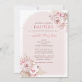 Personalizada de Bautizo para Niña con Flores Rosa Kaart (Voorkant)