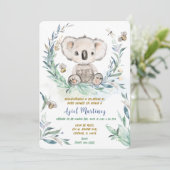 Personalizada Koala Boy Baby shower Kaart (Staand voorkant)