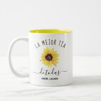 Personalizada La Mejor Tía de Toda Tweekleurige Koffiemok