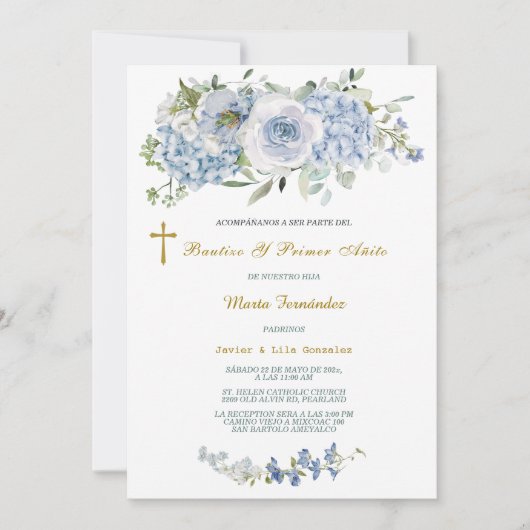 Personalizada para bautizo y primer cumpleaños kaart (Voorkant)