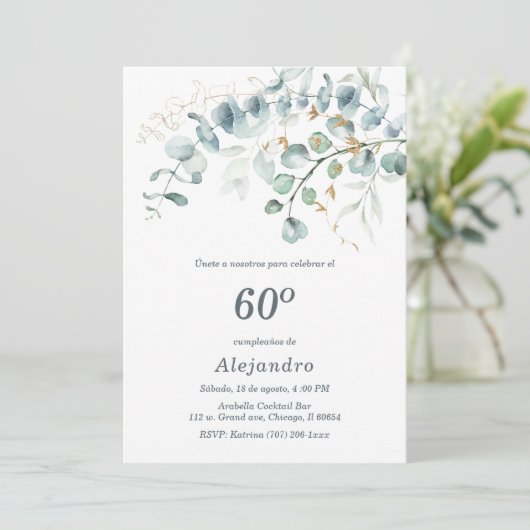 Personalizada Para Fiesta de 60 Cumpleaños Kaart (Staand voorkant)