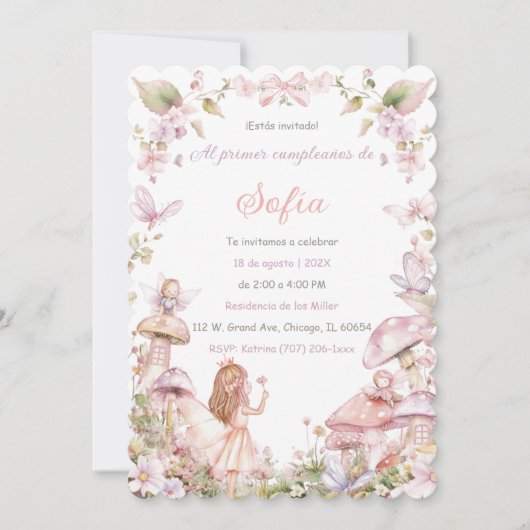 Personalizadas de Cumpleaños de Hadas Kaart (Voorkant)