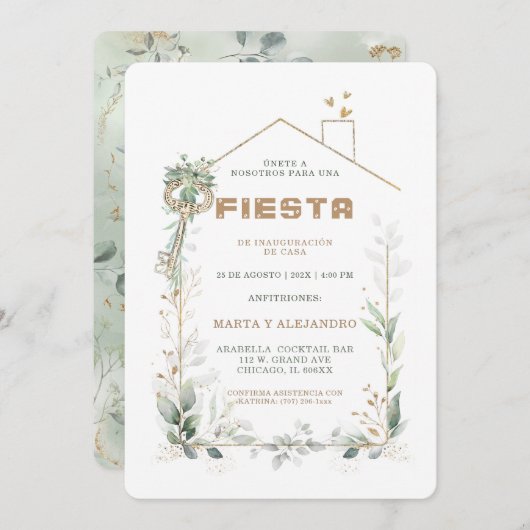 Personalizadas para inauguración y cumpleaños kaart (Voorkant / Achterkant)