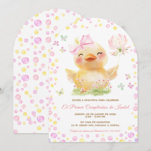 Personalizadas Primer Cumpleaños Niña Con Patito Kaart