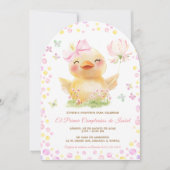 Personalizadas Primer Cumpleaños Niña Con Patito Kaart (Voorkant)