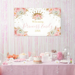 Personalizado de Banners Princesa Floral Rosa y Go