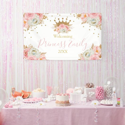 Personalizado de Banners Princesa Floral Rosa y Go (Feest)
