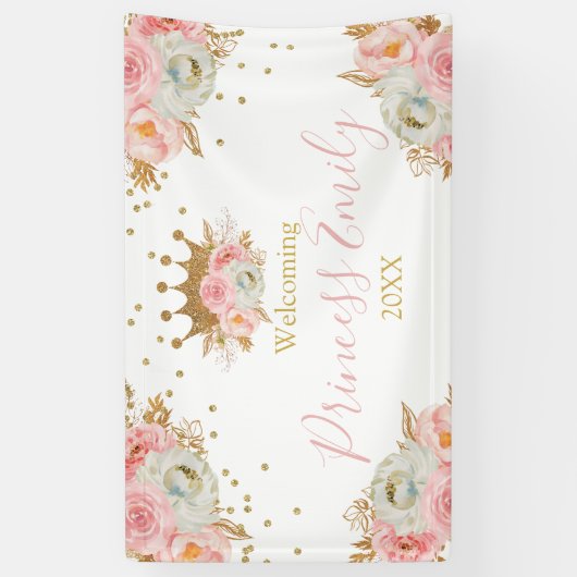 Personalizado de Banners Princesa Floral Rosa y Go (Verticaal)