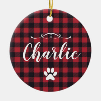 Personalizado de manto de búfalo navidades cachorr keramisch ornament