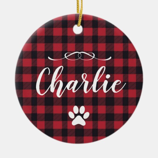 Personalizado de manto de búfalo navidades cachorr keramisch ornament (Voorkant)