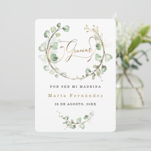 Personalizar tarjeta de agradecimiento la madrina kaart (Staand voorkant)