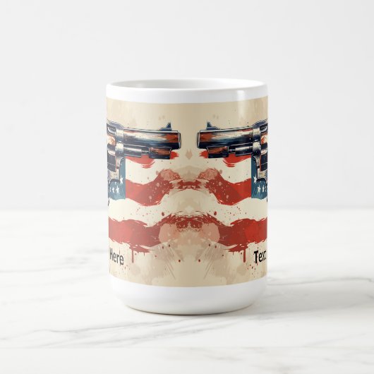Personalize 2nd Amendment Coffee Mug USA Flag Koffiemok (Center)