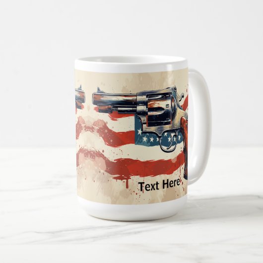 Personalize 2nd Amendment Coffee Mug USA Flag Koffiemok (Voorkant rechts)