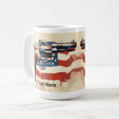 Personalize 2nd Amendment Coffee Mug USA Flag Koffiemok (Voorkant links)
