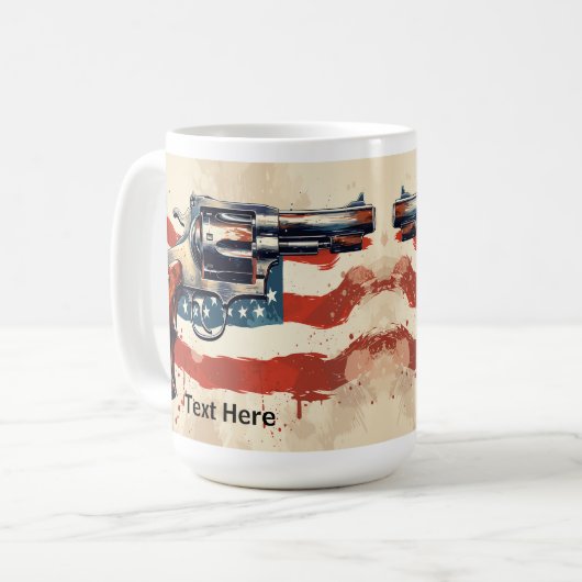 Personalize 2nd Amendment Coffee Mug USA Flag Koffiemok (Voorkant links)