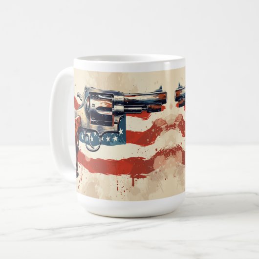 Personalize 2nd Amendment Coffee Mug USA Flag Koffiemok (Voorkant links)