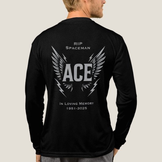 Personalize Ace Spaceman RIP Memorial Remembrance  Tri-Blend Shirt (Achterkant volledig)