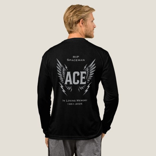 Personalize Ace Spaceman RIP Memorial Remembrance  Tri-Blend Shirt (Achterkant)