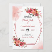 Personalize Aesthetic floral weeding Invitation Kaart (Voorkant)