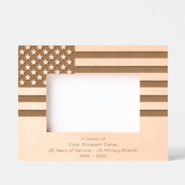 Personalize | American Flag Military Retirement Gegraveerde Lijstjes