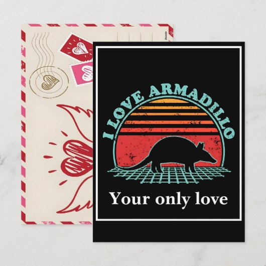 Personalize Armadillo Silhouettes: Custom Designs Feestdagenkaart (Voorkant / Achterkant)