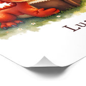 Personalize Baby Dragon Art Print Custom Kids Room Foto Afdruk (Hoek)