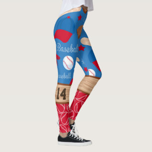 PERSONALIZE BASEBALL NUMBER Sporty Patroon Leggings