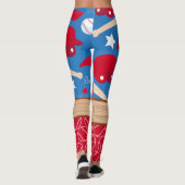 PERSONALIZE BASEBALL NUMBER Sporty Patroon Leggings (Achterkant)
