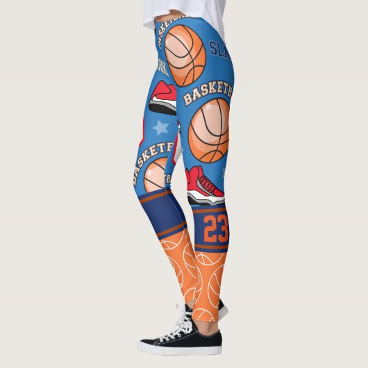 PERSONALIZE BASKETBALL NUMBER Sporty Patroon Leggings (Links)