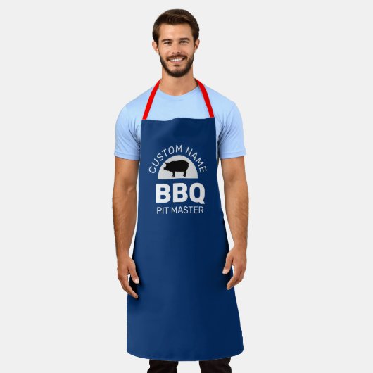 Personalize BBQ Pitmaster Griller Pork Lover Schort (Gedragen)