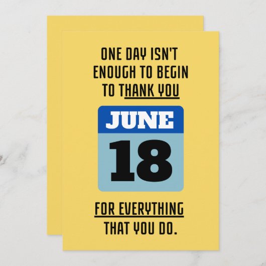 PERSONALIZE BEDANKT U VOOR MANNEN FEESTDAGENKAART (Voorkant / Achterkant)