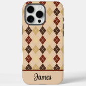 Personalize Beige Argyle iPhone / iPad case (Achterkant)