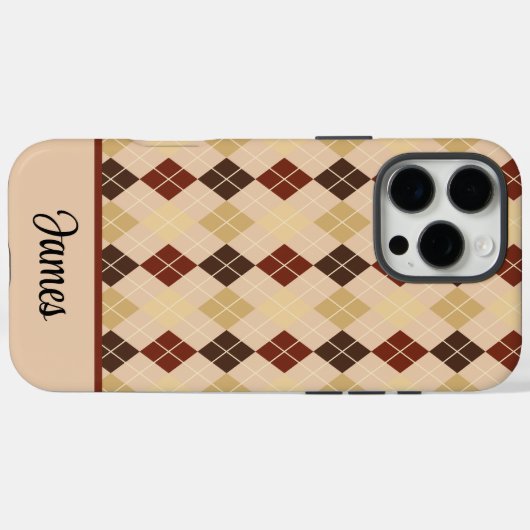 Personalize Beige Argyle iPhone / iPad case (Achterkant (horizontaal))