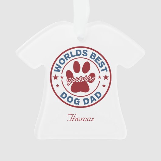 Personalize Best Dog Dad Yorkshire Ornament (voorkant)