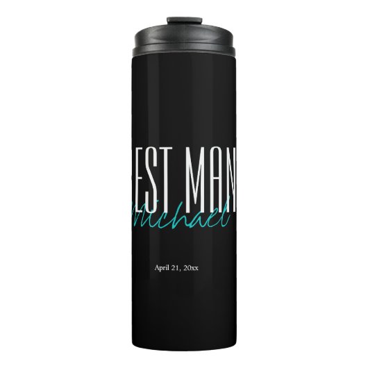 Personalize Black & Blue Best Man Thermosbeker (Voorkant)