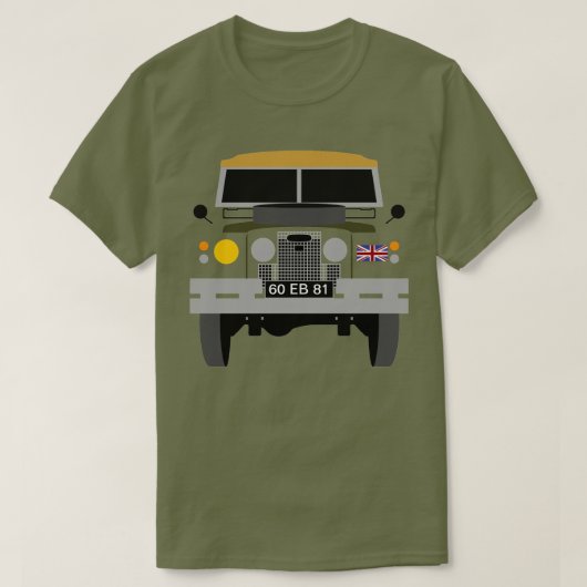 PERSONALIZE BRITSH ARMY VETERAN LAND-ROVER T-SHIRT (Design voorkant)