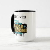 PERSONALIZE CAREGIVER Badass Mirakelwerker Funny Mok (Voorkant links)