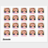 Personalize Child's Photo, Thank You Message Vierkante Sticker (Vel)