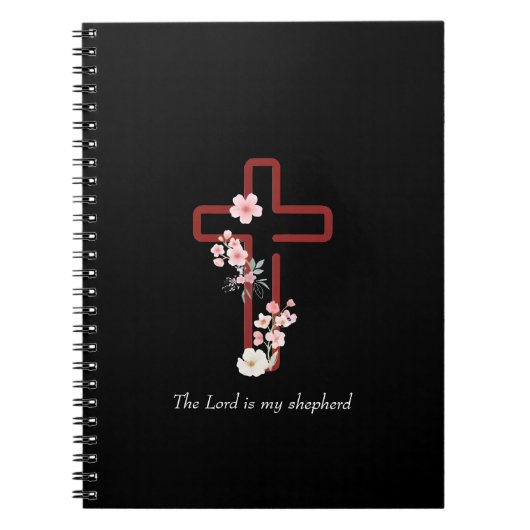 Personalize Christmas Holly Cross Notitieboek (Voorkant)