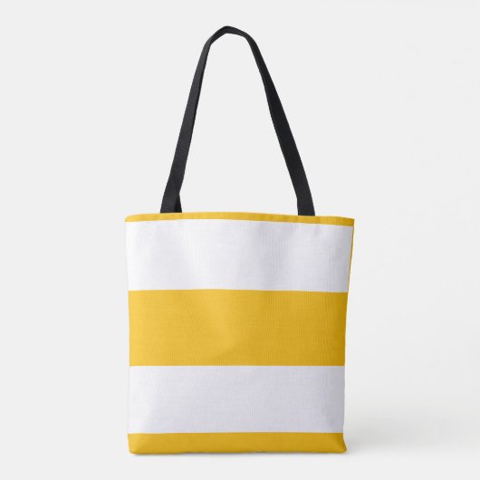 Personalize Classic Lemon Yellow +  White Stripes Tote Bag (Achterkant)