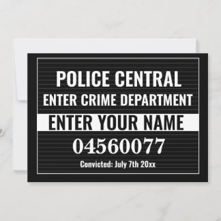 Personalize Custom Mugshot Sign Board Template Kaart