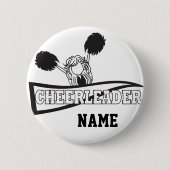 Personalize Cute Black Cheerleader Girl Ronde Button 5,7 Cm (Voorkant)