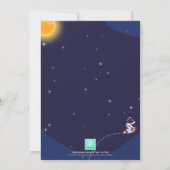 Personalize Cute Blue Space Astronaut Boy Birthday Kaart (Achterkant)