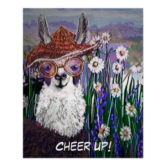 Personalize Cute, Fine and Funny Mama Llama Poster (Voorkant)