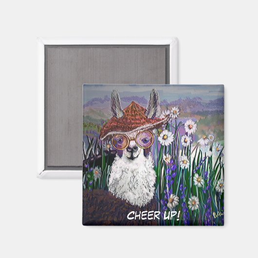 Personalize Cute, Fine and Funny Mama Llama Poster Magneet (Voorkant / Achterkant)