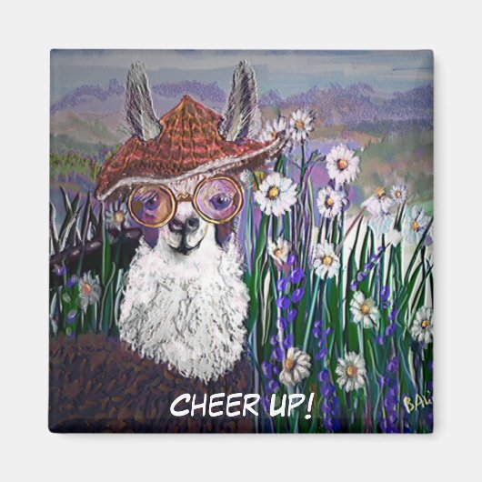 Personalize Cute, Fine and Funny Mama Llama Poster Magneet (Voorkant)