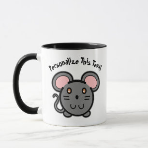 PERSONALIZE Cute Gray Mousie Mok