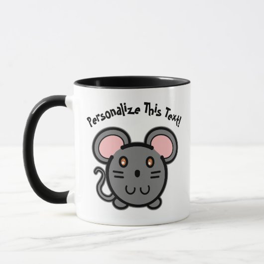 PERSONALIZE Cute Gray Mousie Mok (Links)