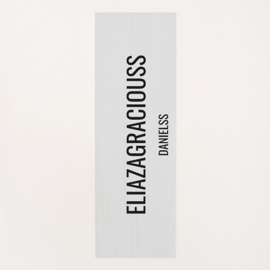 Personalize Cute Name Chic Grey Black Professional Yogamat (Voorkant)