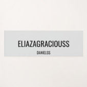 Personalize Cute Name Chic Grey Black Professional Yogamat (Voorkant (horizontaal))